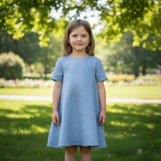 Linen enzyme washed 170 g blue