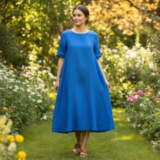 Linen enzyme washed 170 g cobalt