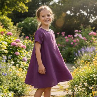 Linen enzyme washed 170 g mulberry