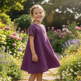 Linen enzyme washed 170 g mulberry