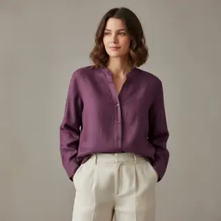 Linen enzyme washed 170 g mulberry