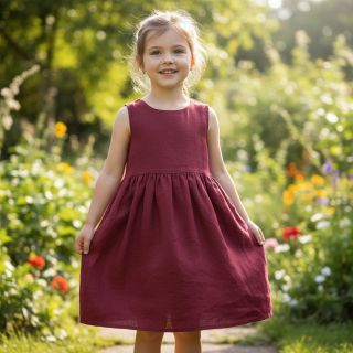 Linen enzyme washed 170 g bordeaux