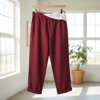 Linen enzyme washed 170 g bordeaux