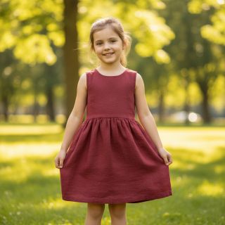 Linen enzyme washed 170 g wine red