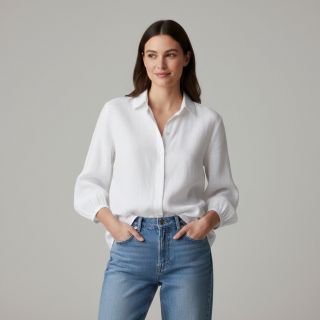 Linen enzyme washed 170 g white