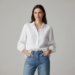 Linen enzyme washed 170 g white