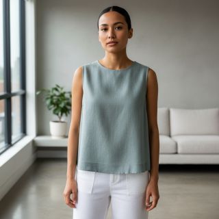 Linen enzyme washed ocean green