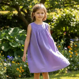 Linen enzyme washed purple