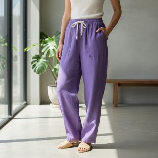 Linen enzyme washed purple