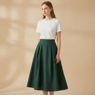Linen enzyme washed shady green