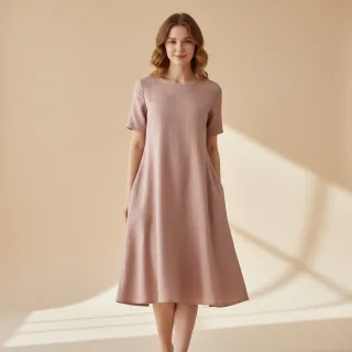 Linen enzyme washed light salmon