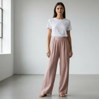 Linen enzyme washed light salmon