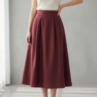 Linen enzyme washed bordeaux