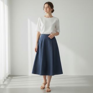 Linen enzyme washed indigo