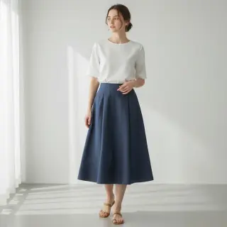 Linen enzyme washed indigo