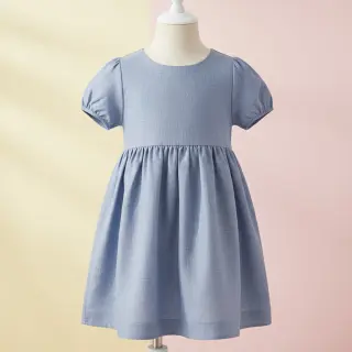 Linen enzyme washed blue shadow