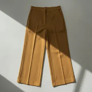 Linen enzyme washed mustard