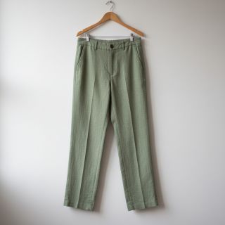Linen enzyme washed old green
