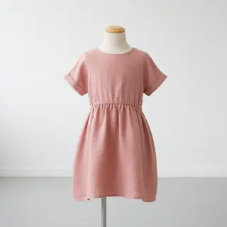 Linen enzyme washed old rose