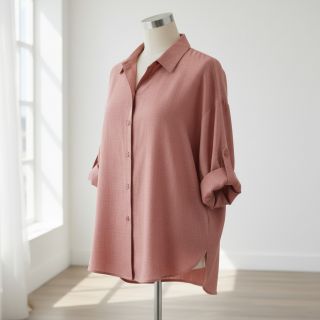 Linen enzyme washed old rose