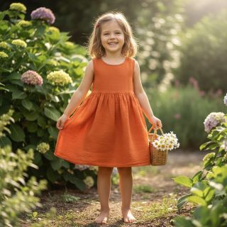 Linen enzyme washed orange