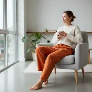 Linen enzyme washed orange