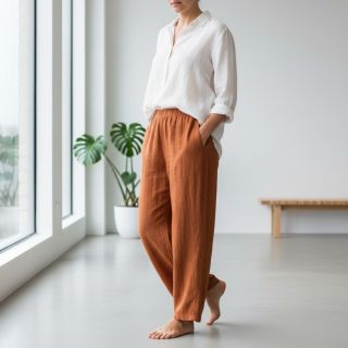 Linen enzyme washed rust