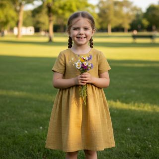 Linen enzyme washed ochre