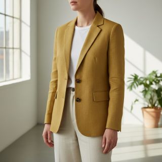 Linen enzyme washed ochre