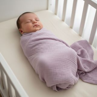 Double gauze/muslin soft lilac ORGANIC