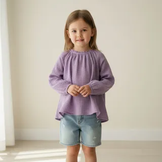 Double gauze/muslin dark lilac ORGANIC