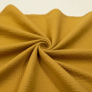 Double gauze/muslin dark ochre ORGANIC