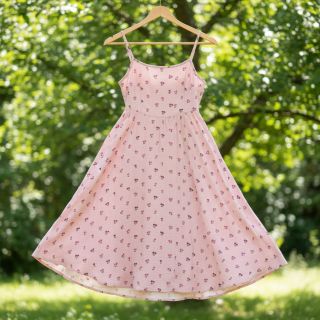 Double gauze/muslin Fruits cherry soft rose