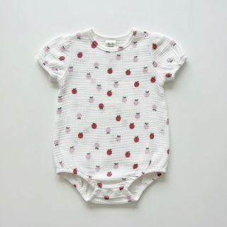 Double gauze/muslin Fruits apple white