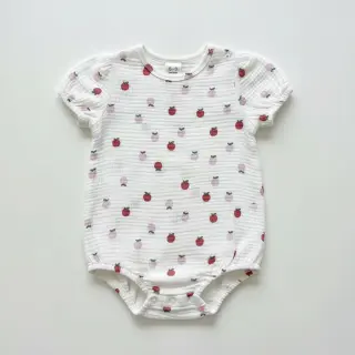 Double gauze/muslin Fruits apple white