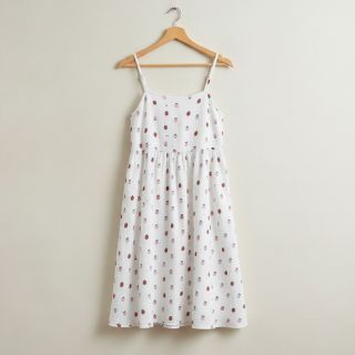 Double gauze/muslin Fruits apple white