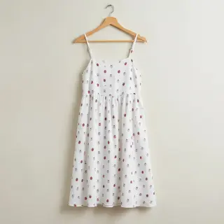 Double gauze/muslin Fruits apple white