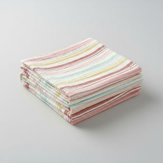 Double gauze/muslin Beach Stripe red