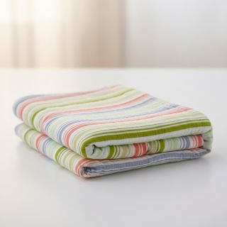 Double gauze/muslin Beach Stripe green