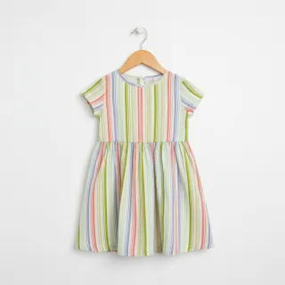 Double gauze/muslin Beach Stripe green