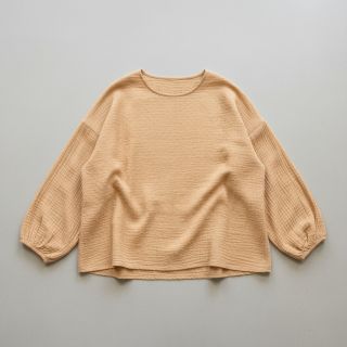 Double gauze/muslin DOBBY camel