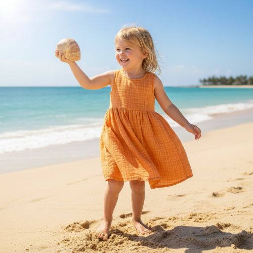 Double gauze/muslin Vintage orange