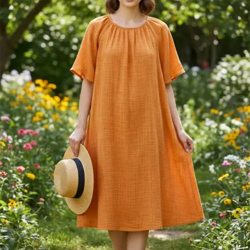 Double gauze/muslin Vintage orange