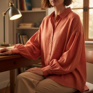 Double gauze/muslin Vintage red