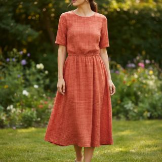 Double gauze/muslin Vintage red