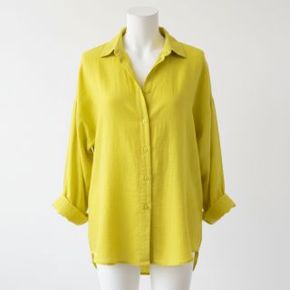 Double gauze/muslin Vintage neon yellow