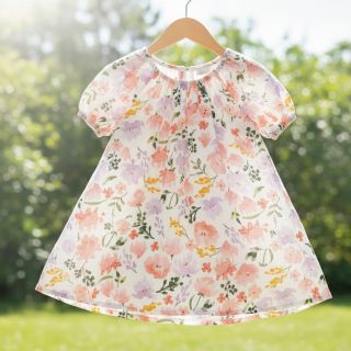 Double gauze/muslin Big summer flowers digital print