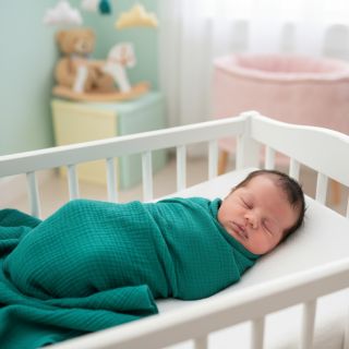 Double gauze/muslin dark teal