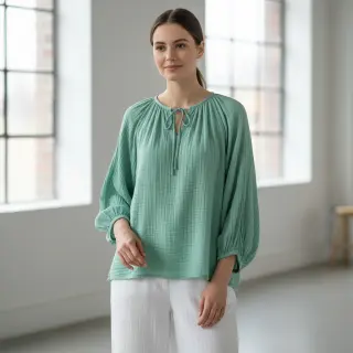 Double gauze/muslin peppermint