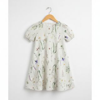 Double gauze/muslinFrench flowers natural digital print